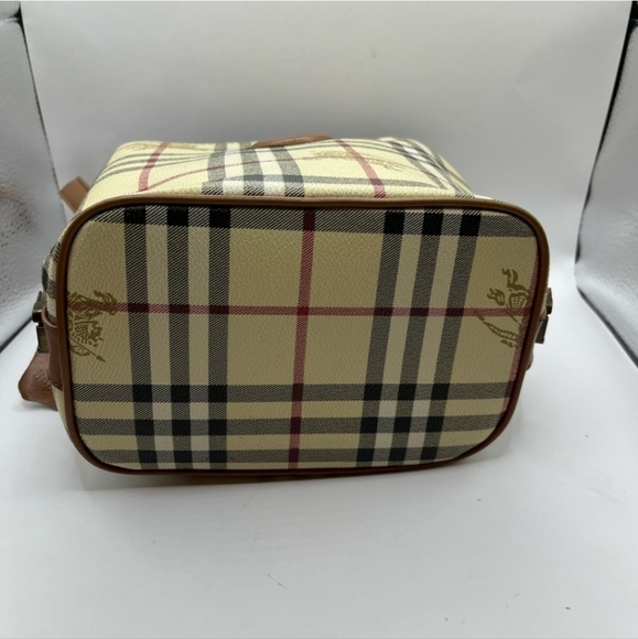 Burberrys Coated Canvas Nova check tote small handbag Purse 7"H 9"W vintage - Picture 5 of 15